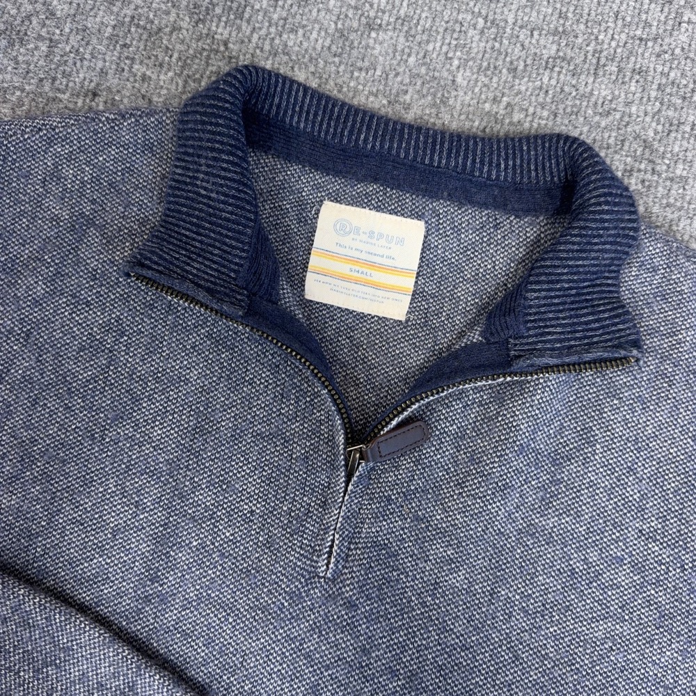 Marine Layer Sweater Mens Small Merino Wool Re-Spun Quarter 1/4 Zip Mock Neck - Picture 4 of 10